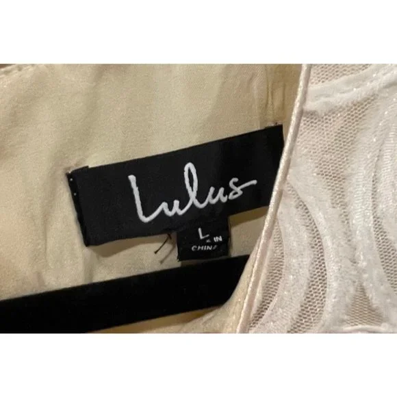 LULUS Worth the Wait Cream Sequin Ruffled Mini DrCream Sequin Ruffled Mini Dress - Picture 5 of 7